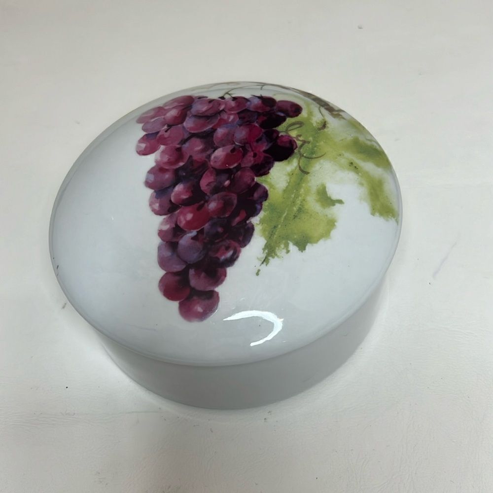 Gourmet Village Brie Baking Dish Lid Wine Country Purple Green Grapes 5 In Round